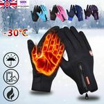 Winter Warm Windproof Waterproof Fleece Lined Thermal Touch Screen Gloves