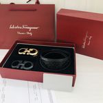 Men's Salvatore Ferragamo Leather Belt Exquisite Italian Craftsmans Luxury Gifts