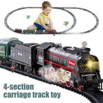 Kids Train Set Childrens Train Set Track Included Toy W/ Sounds Lights+Smoke UK