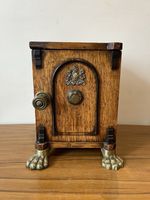 Antique C1870 Victorian novelty safe style humidor / smokers cabinet claw feet