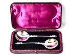 Antique Sterling Silver Aposlte Victorian Serving Spoons London 1888 By AJ/TS