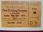 THE ROLLING STONES ORIGINAL TICKET STUB SUNDAY MAY 23RD 1976 EARLS COURT LONDON