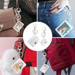 2 Pcs Mini Photo Album Keychain Small Clear Pocket Photo Card Key Ring