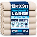 9FT X 12FT 100% COTTON TWILL HEAVY DUTY PROFESSIONAL DECORATING LARGE DUST SHEET