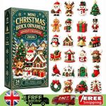24-Day 2D Mini Christmas Brick Ornament Advent Calendar Countdown Gift