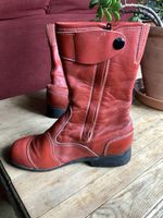 Vintage Red Leather Trident Motorbike Boots 5/38. IMOLA DAVOS. 1960’s/70’s ?