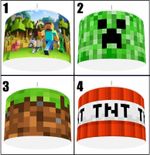 PIXELS MINING GAMING Bedroom Light Shade lampshade 8" , 10" or 12"  4 DESIGNS