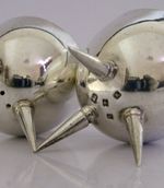 118g SPACE AGE STERLING SILVER SALT & PEPPER CRUET SET 1996/97