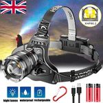 Most Powerful 99000000LM LED Zoomable Headlamp Rechargeable Head Torch Headlight