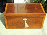 30 cm 1 foot Cheerfully inlaid Tea Caddy with Bowl and twin compartments