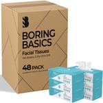 Boring Basics Ultra Soft Facial Tissue Boxes - Pack of 24 - 2400 Total Tissues