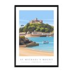 St Michael's Mount Travel Poster Print - Cornwall Coastal Wall Art
