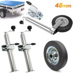 Heavy Duty 48MM Jockey Wheel Caravan Trailer Leg Prop Stands Support & Clamp New