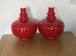 Antique Vintage Red Vetri di Murano Glass Light Lamp Shades.