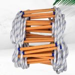 Emergency Fire Escape Ladder Soft Rope to Deploy W/ Hooks Portable