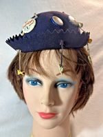 Vintage 40s/50s Felt Whoopee Jughead Hat Cap Beanie with Pins, Buttons, & Charms