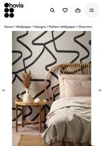 Hovia Black and Neutral Abstract Lines Repeat Pattern Wallpaper Mural