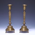 Pair of Brass Candlesticks NOBELENS WERTHEIM - Late 19th century - 35.5cm