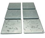 Set of 6 Silver Glass Square Coasters Heat Resistant Table Mats Modern Home Deco