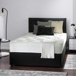 Stylish Black Orthopaedic Divan Bed Set with Cozy 10" Mattress & 20" Headboard