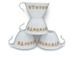 Corelle Butterfly Gold Hook Handle Cups Set of 4 Vintage Pyrex Compatibles MCM