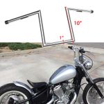 10" Rise 1" Ape Handlebar Z-Bar Chrome For Honda Shadow VT 1100 750 600 Bobber