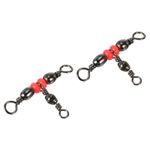 20Pcs 3 Way Swivel 41lb Stainless Steel T-Turn Barrel Terminal Tackle Black
