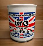 Vintage 1980s PBS BBC Eastenders TV Show Thames To Mississipp Coffee Mug Cup HTF
