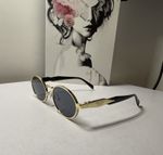 Gorgeous PRADA Oval Gold Metal Sunglasses