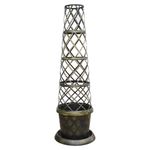 Garden Gear Black & Gold Tower Pot Climbing Plant Planter Kit with Trellis 31cm
