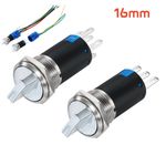 2/3 Position Self-Locking 16mm Metal Rotary Switches Latching Selector Switch