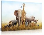 Safari Animals Canvas Wall Art Picture Print