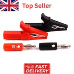 4Pcs 55mm Alligator Clips for Multimeter - 4mm Banana Plug Test Probe Set