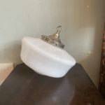 Art Deco Opaline Milk Glass School House/Chapel Pendant Ceiling Light