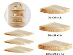 Pine Wooden Corner Floating Shelves Set of 3 Wall Mounted Home Storage Display