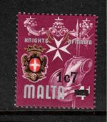Malta 1977 SG575 1c7 on 4d surcharge overprint definitive UMM MNH Mint