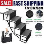 4 Stairs Folding Portable Dog Ramp Steps Car Boot Access Ladder for Pet Dog Cat