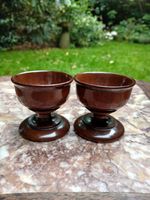 ANTIQUE TREEN A GOOD PAIR OF 19TH CENTURY SALTS