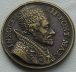 1700 A.D. Pope Innocent XII & Holy Door Bronze Papal Medal 39mm 25.24g