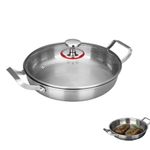 Titanium 304 Stainless Steel 3 Ply Pan Non Stick Coating Free Hammered Skillet