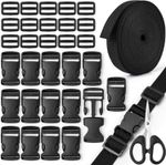 10 Meters Nylon Webbing Strap Side Release Plastic Buckle Clip for Bags Backpack