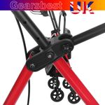 Lightweight Rollator Walker 4 Wheels Red with Seat Handbrake for Indoor Outdoor