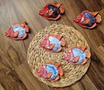 NEW Set Of 6 Vintage Italian Ceramic Fish Wall Art - Hand Painted Majolica Italy