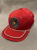 Vintage GlenEagles Scotland Country Club Golf Course Rope Red cap circa 1970s