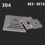 304 Stainless Steel Flat Square Washers Gaskets M3 M4 M5 M6 M8 M10 M12 M14 M16