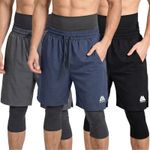 JABAL Mens Awrah Swim Sports Elasticated Stretch Lightweight Shorts Breathable