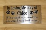 Personalised Pet Memorial Plaque Brushed Brass or Silver Effect Cat Dog Memory