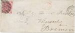 GB 1872, QV 3d rose w. large white corner letters Pl.7 (IB) on very fine cover