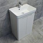 Curved Vanity Basin Unit Sink Gloss White Ross 550mm and 700mm with Tap Option