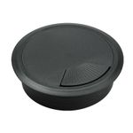 80mm Black Plastic Cable Desk Grommets Computer PC Cover Caps Wires Cables 